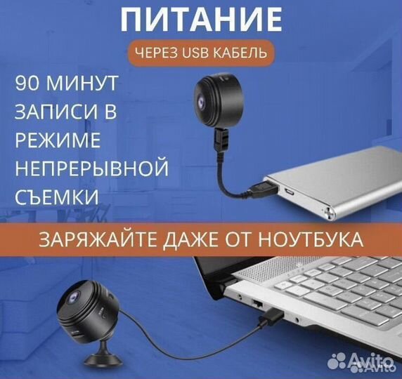 Камера видеонаблюдения wifi мини №174