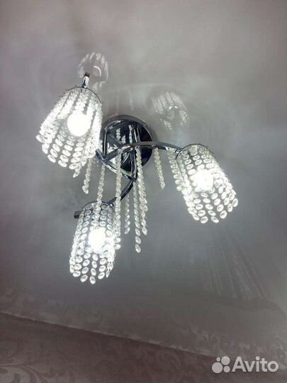 Люстра с хрусталиками