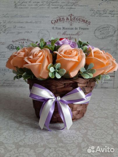 Букет из мыльных роз