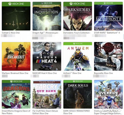 Игры для Xbox One / Series, Более 321