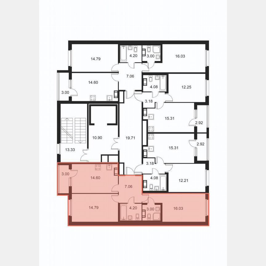 2-к. квартира, 61,2 м², 6/9 эт.