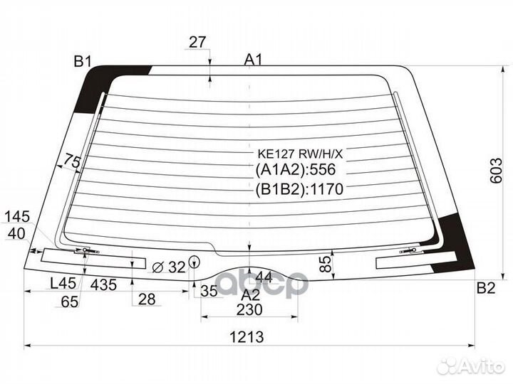 Стекло заднее с обогревом toyota corolla/sprint