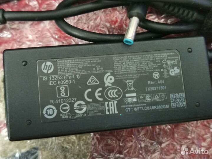 Оригинальная зарядка для ноутбука hp