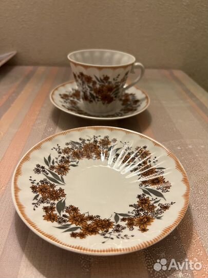 Чайная пара и блюдце лфз костяной фарфор