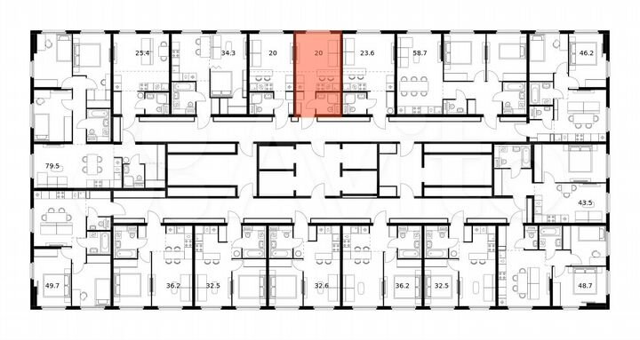 Квартира-студия, 20 м², 16/25 эт.