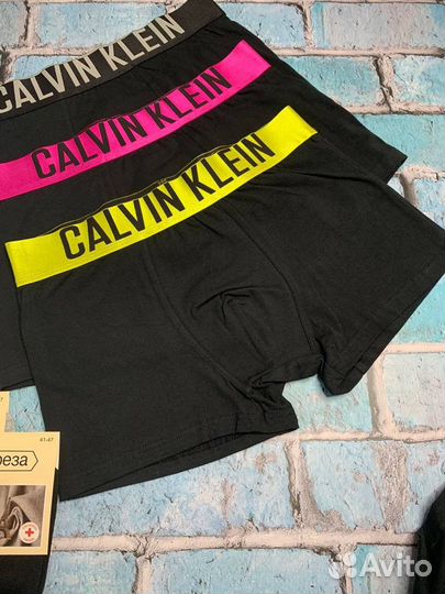 Трусы мужские боксеры calvin klein +5 носок