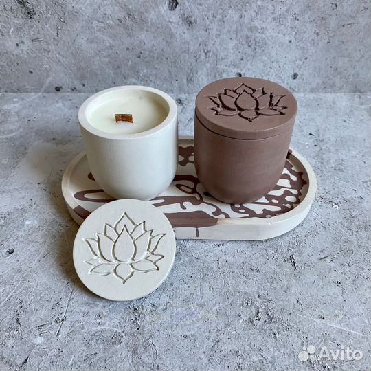 Подарочный набор аромасвечей с деревянным фитилем