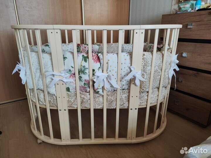 Детская кроватка-трансформер (круг-овал )