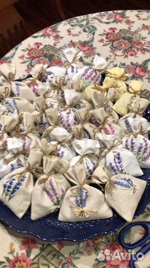 Льняные мешочки саше с лавандой