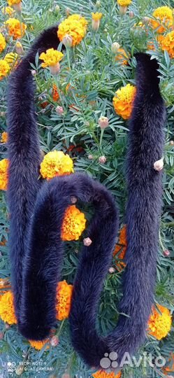 Норковый пояс черный и белый