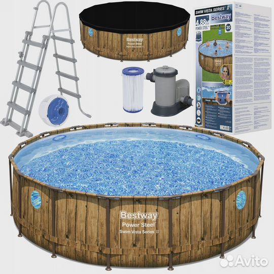 Каркасный бассейн 488х122 Под дерево