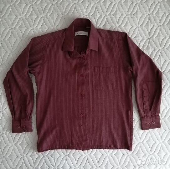 Рубашка для мальчика бордовая 122-128