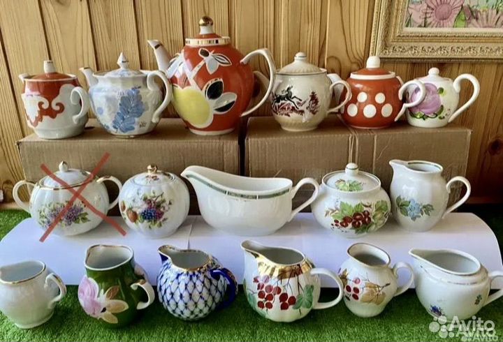 Фарфор СССР Чайник молочник сахарница Лфз Дулево