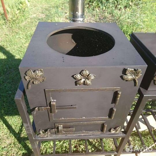 Мангал с печью под казан+столик