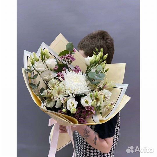 Букет с хризантемой, букет с доставкой, цветы