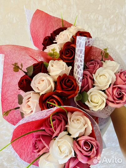 Букет из мыльных роз