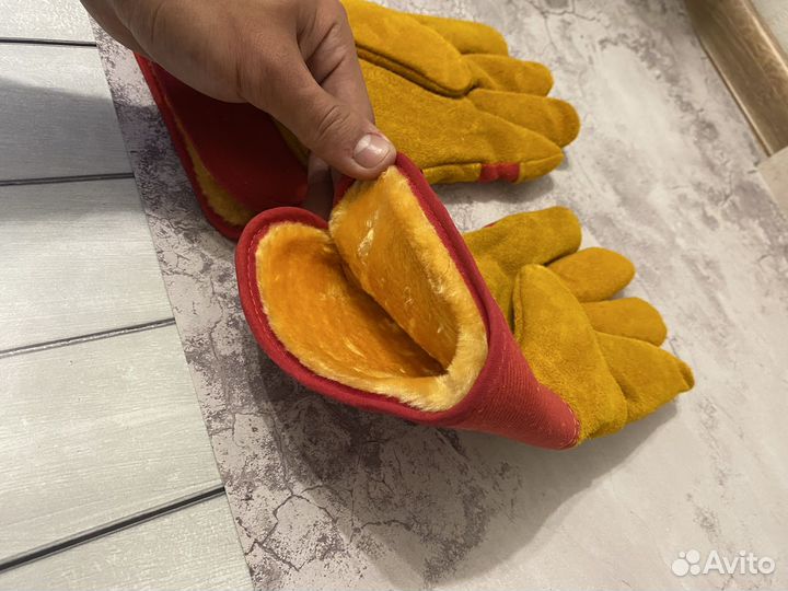 Краги спилковые зимние