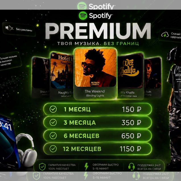 Подписка Spotify Premium (Спотифай)