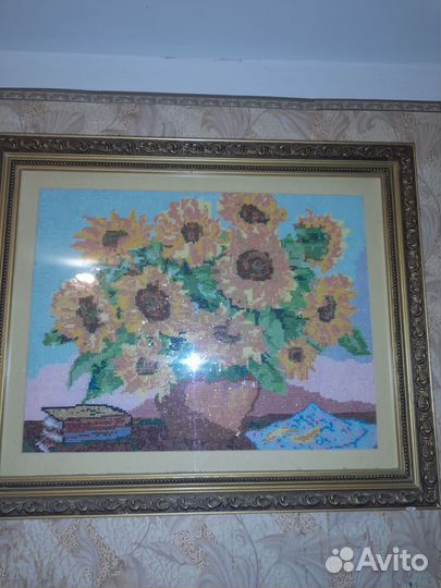 Картина вышитая крестом ручная работа