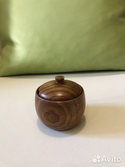 Сахарница. Бочонок из дерева. Десертница с крышкой