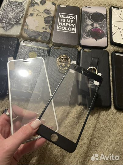 Чехлы на iPhone 6 plus и три защитных стекла