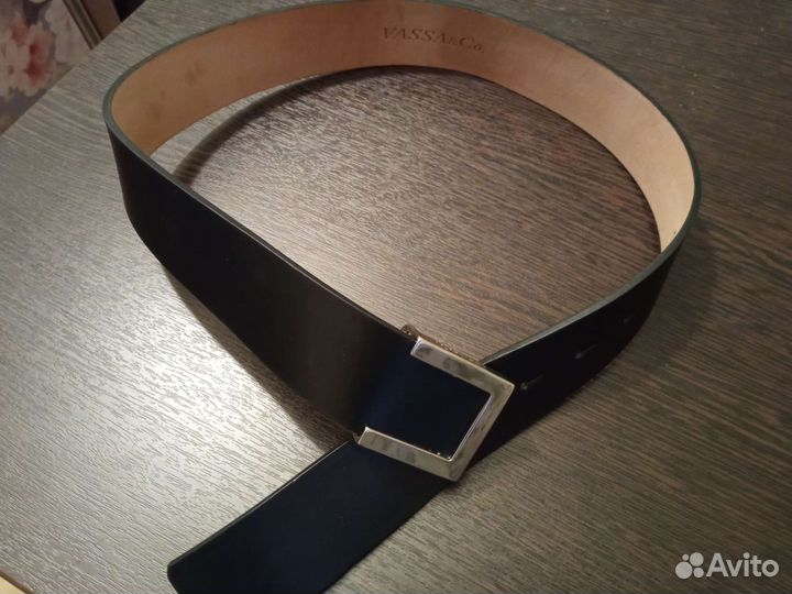 Ремень женский кожаный черный