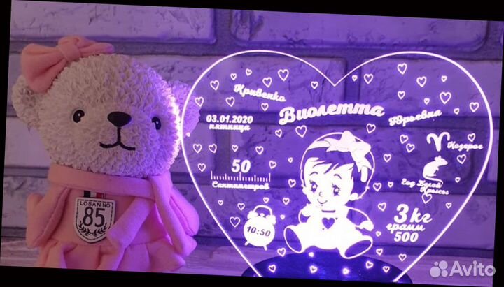 Ночник детский на подарок (светильник)