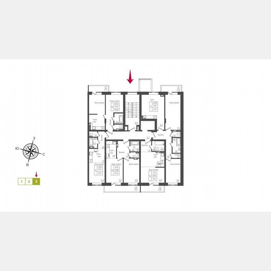 Квартира-студия, 25,3 м², 5/5 эт.