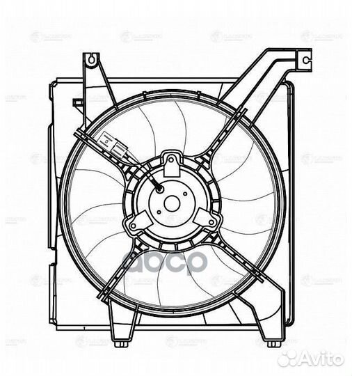 Вентилятор радиатора hyundai elantra XD 00- с к