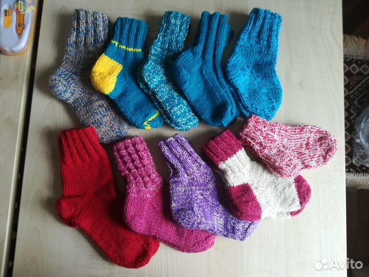 Носки шерстяные ручной вязки