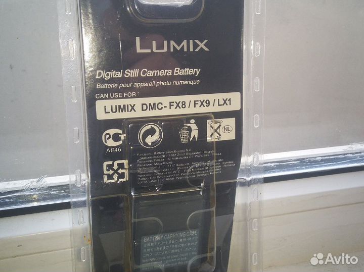 Аккумулятор для Panasonic lumix dmc fx8/fx9/lx1