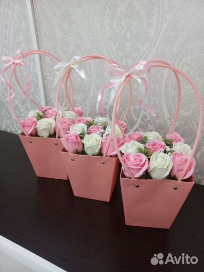 Букет из мыльных роз