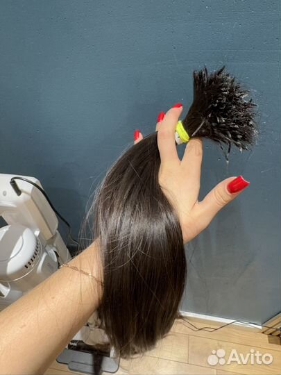 Волосы для наращивания 60 см каштановые