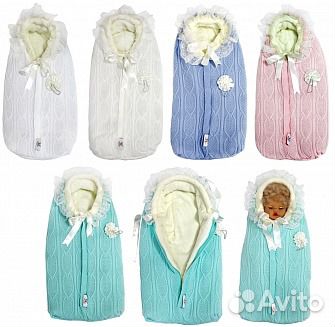 Новый вязаный конверт на выписку