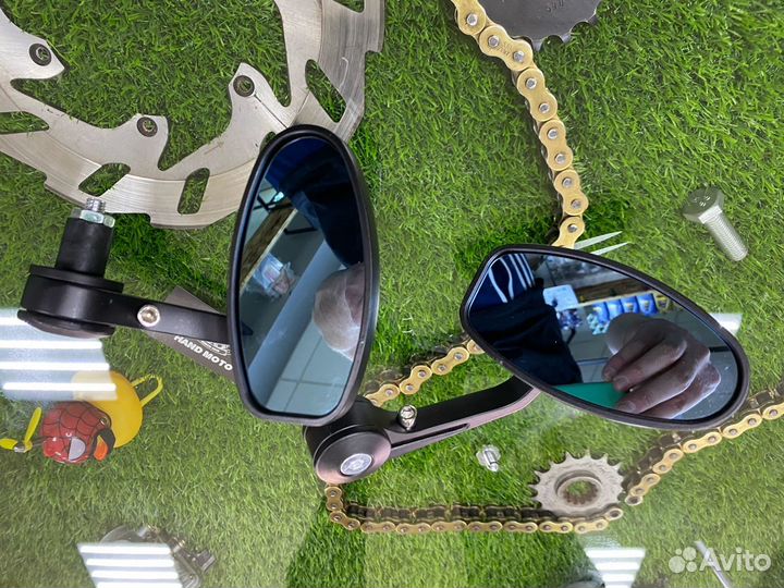 Зеркал Cafe Racer мотоцикла в мото руль рукоятки