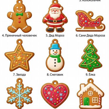 Елочные игрушки оптом Рождественские пряники