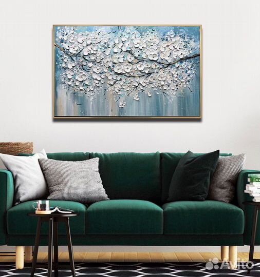 Интерьерная картина маслом на холсте цветы