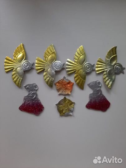 Ёлочные игрушки картонаж СССР и стекло