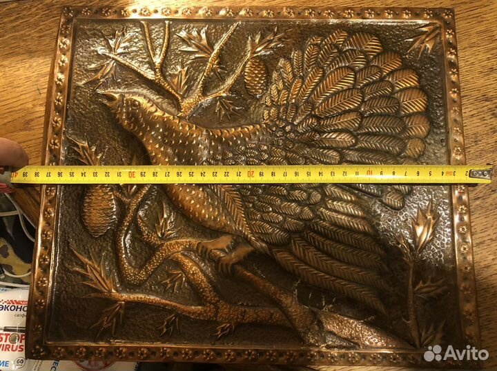 Чеканка медная СССР глухарь