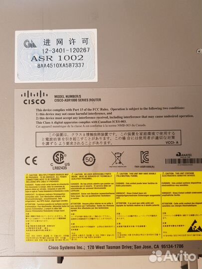 Маршрутизатор Cisco ASR1002 ESP-5 2 бп б.у