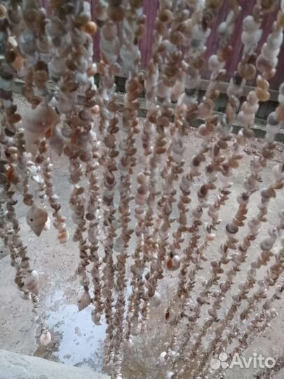 Штора, занавеска из ракушек. Ручная работа