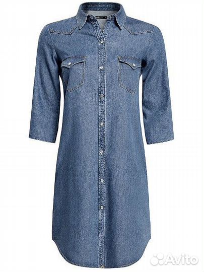 Джинсовое платье-рубашка