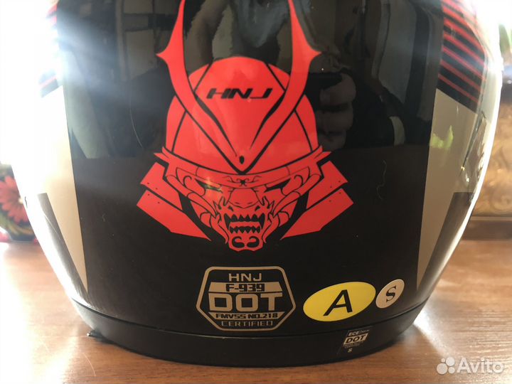 Мото шлем кошка HNJ Red cats