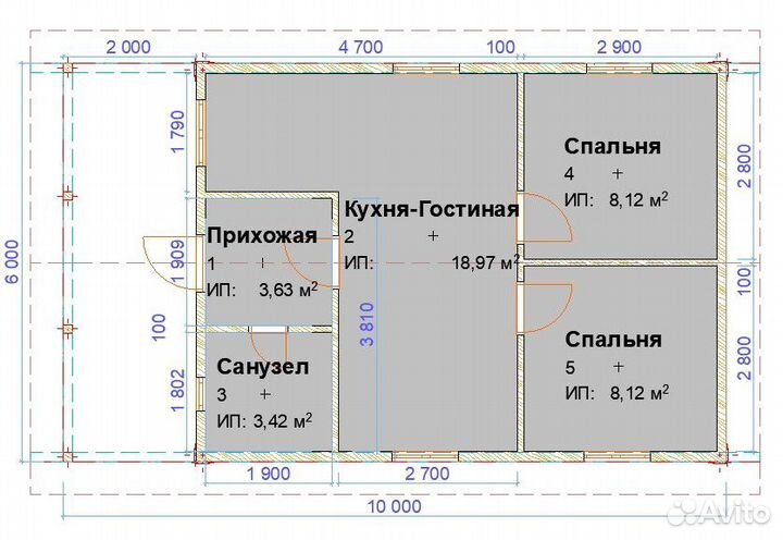 Каркасный дом 6х10м с уютной террасой под ключ