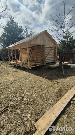 Баня 6 на 5 под крышу или под ключ. Ручная рубка