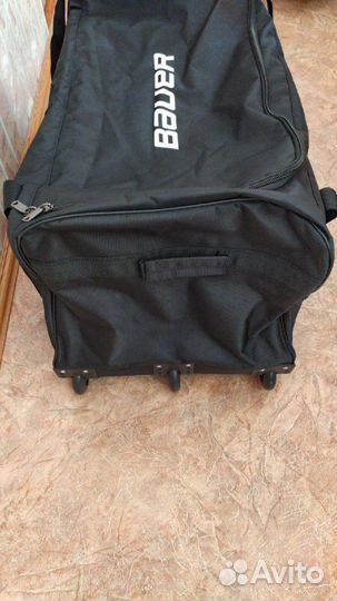 Баул хоккейный 38 чёрный три колеса