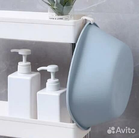 Стеллаж этажерка на колесиках для кухни ванной