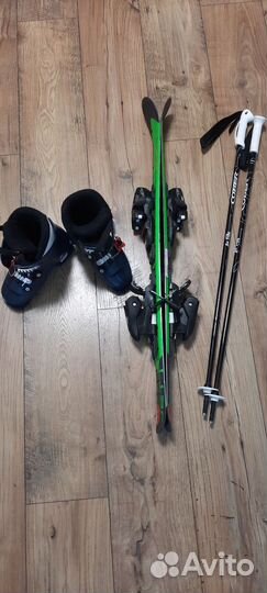 Горные лыжи детские 90, ботинки Atomic 19