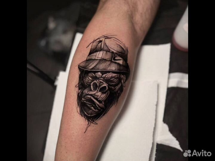 Тату мастер. Перекрытие татуировки. Мужское тату
