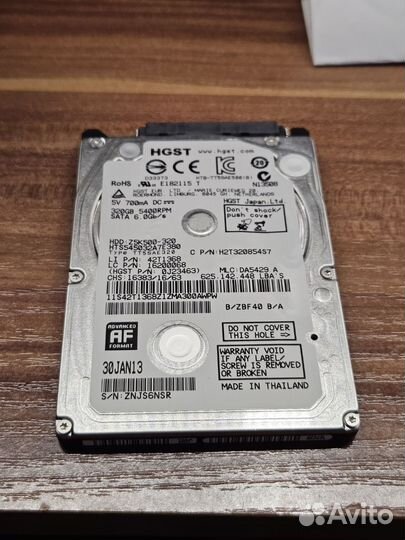 Hitachi Travel Star HDD 2.5 320Gb SATA 300/600